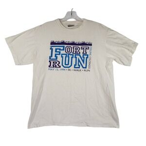 Vintage Fort Collins Colorado 5K Run Walk 1994 Oneita Power-T T Shirt Mens Large